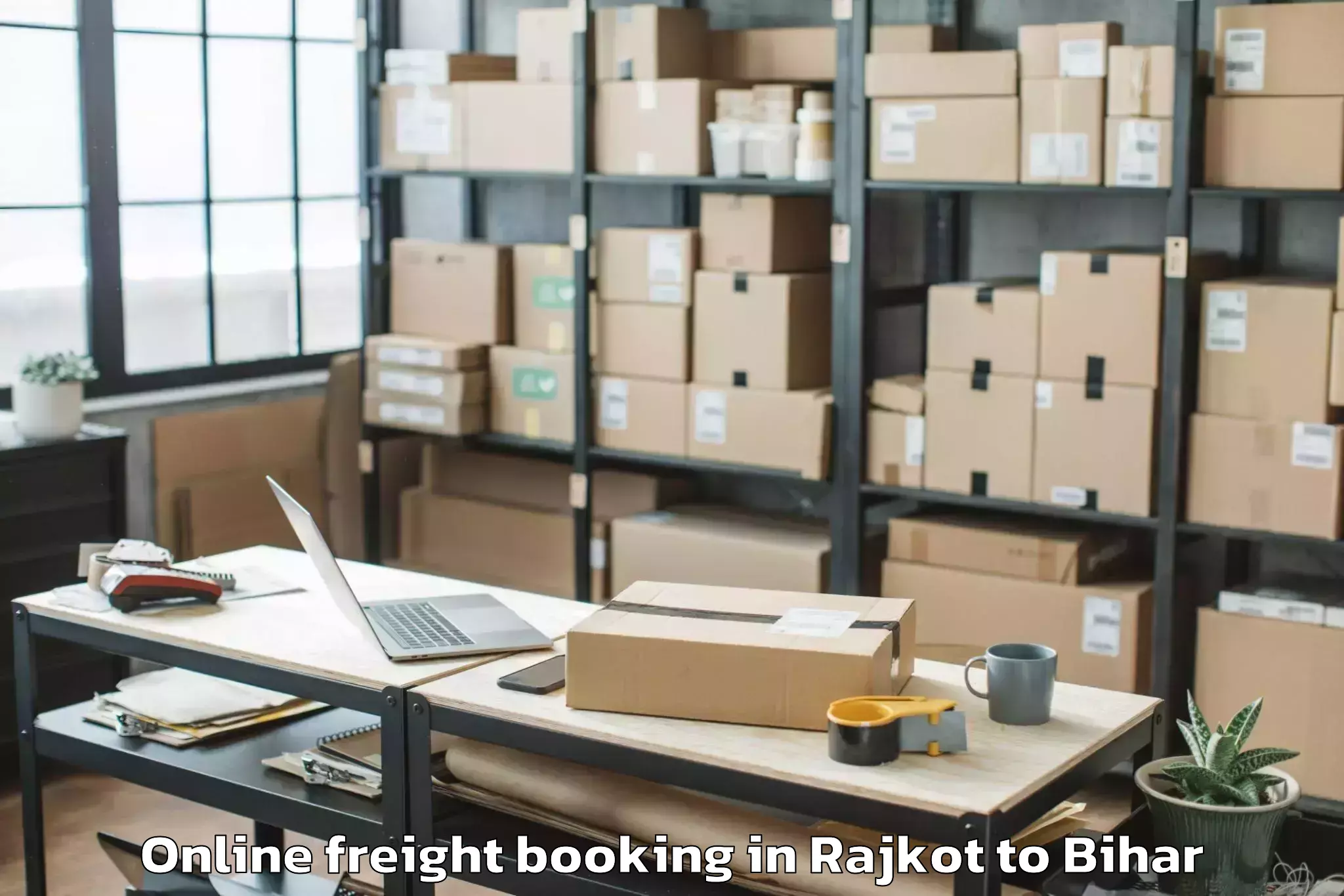 Book Rajkot to Nasriganj Online Freight Booking Online